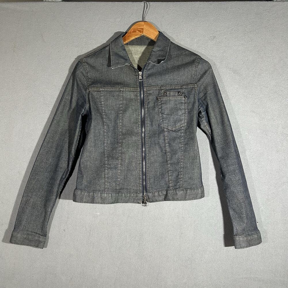 Neil Barrett Denim Jean Full Zip Motorcycle Jacket Size M Made In Italy